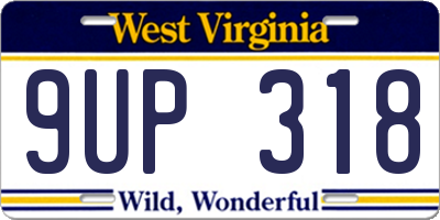 WV license plate 9UP318