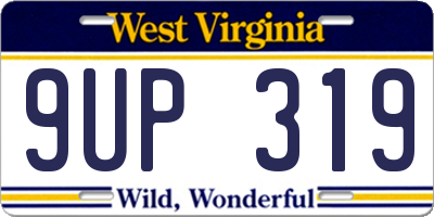 WV license plate 9UP319