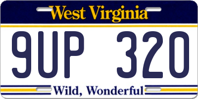 WV license plate 9UP320