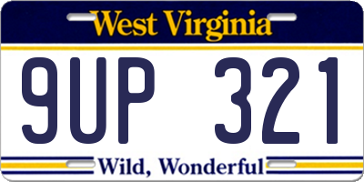 WV license plate 9UP321