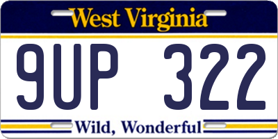 WV license plate 9UP322
