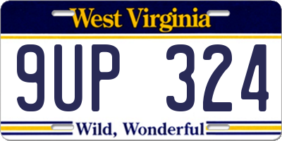 WV license plate 9UP324
