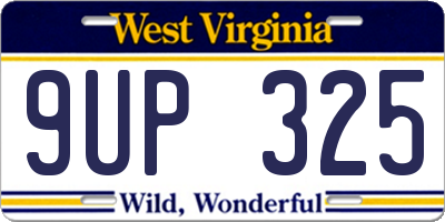 WV license plate 9UP325
