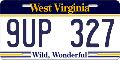 WV license plate 9UP327