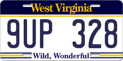 WV license plate 9UP328