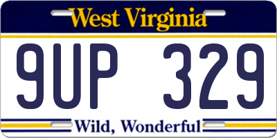WV license plate 9UP329