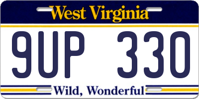 WV license plate 9UP330