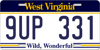 WV license plate 9UP331