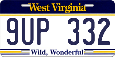 WV license plate 9UP332
