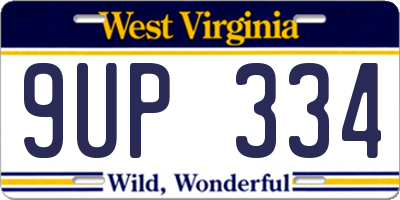 WV license plate 9UP334