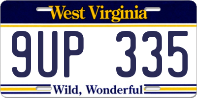 WV license plate 9UP335