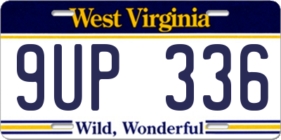 WV license plate 9UP336