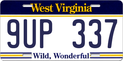 WV license plate 9UP337