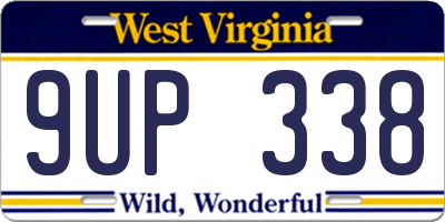 WV license plate 9UP338
