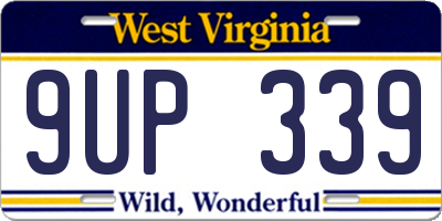 WV license plate 9UP339