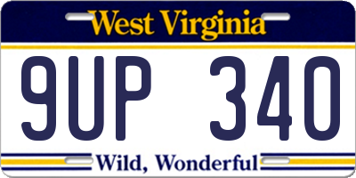 WV license plate 9UP340