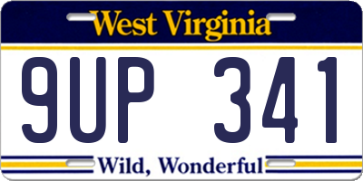 WV license plate 9UP341