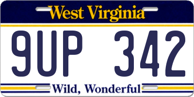WV license plate 9UP342
