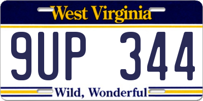 WV license plate 9UP344