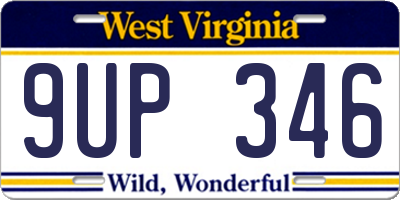 WV license plate 9UP346