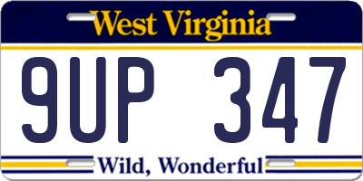 WV license plate 9UP347