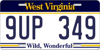 WV license plate 9UP349