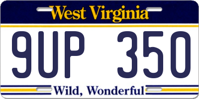 WV license plate 9UP350
