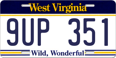WV license plate 9UP351