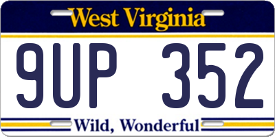 WV license plate 9UP352