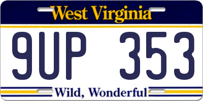 WV license plate 9UP353