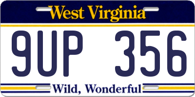 WV license plate 9UP356