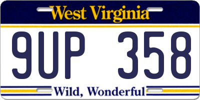 WV license plate 9UP358