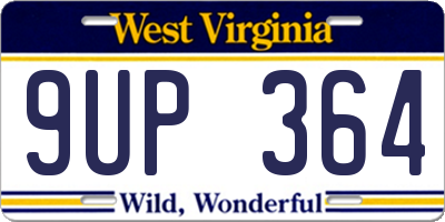 WV license plate 9UP364