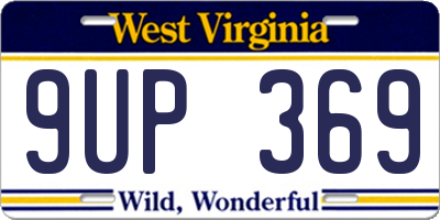 WV license plate 9UP369