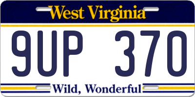 WV license plate 9UP370