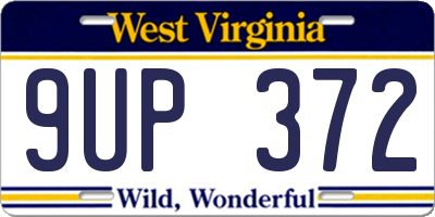 WV license plate 9UP372