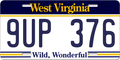 WV license plate 9UP376