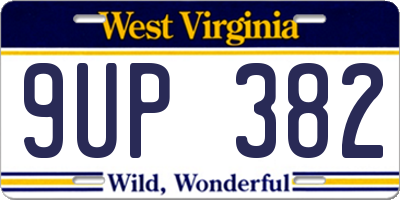 WV license plate 9UP382