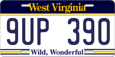 WV license plate 9UP390