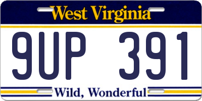WV license plate 9UP391