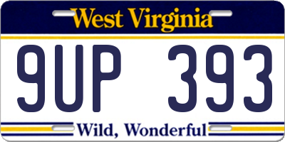 WV license plate 9UP393