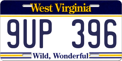 WV license plate 9UP396