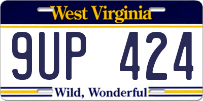 WV license plate 9UP424