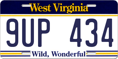 WV license plate 9UP434