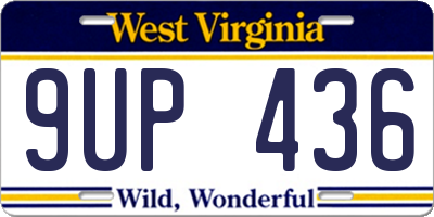 WV license plate 9UP436