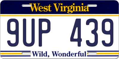 WV license plate 9UP439