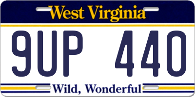 WV license plate 9UP440