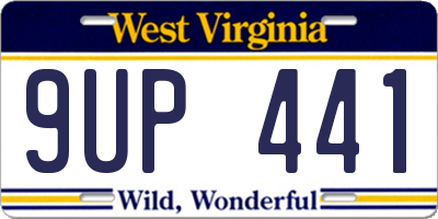 WV license plate 9UP441