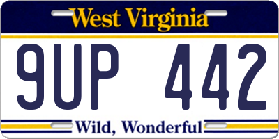 WV license plate 9UP442
