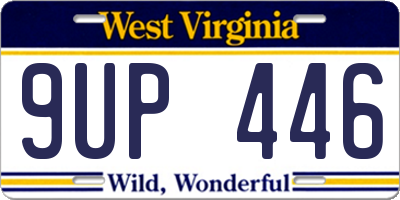 WV license plate 9UP446